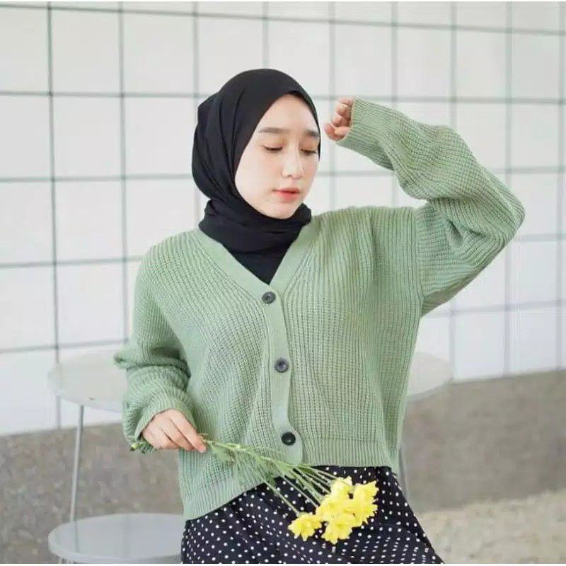 DISCOUNT!!!!!ELLENA BASIC OUTWEAR (12 GET) / MIDI KARDIGAN / KARDIGAN RAJUT PREMIUM / BASIC CARDIGAN