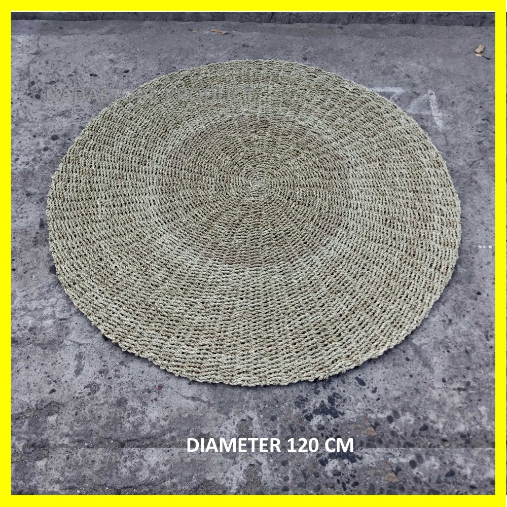 Nadastore Rug Seagrass Karpet Rumput Bulat  Natural polos / Karpet Anyaman Diameter 120 cm Jumbo