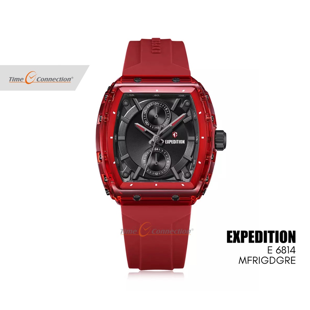 Expedition E 6814 MFRIGDGRE Merah Original / Jam Tangan Wanita Pria Karet / Red Rubber MF RIGDGRE