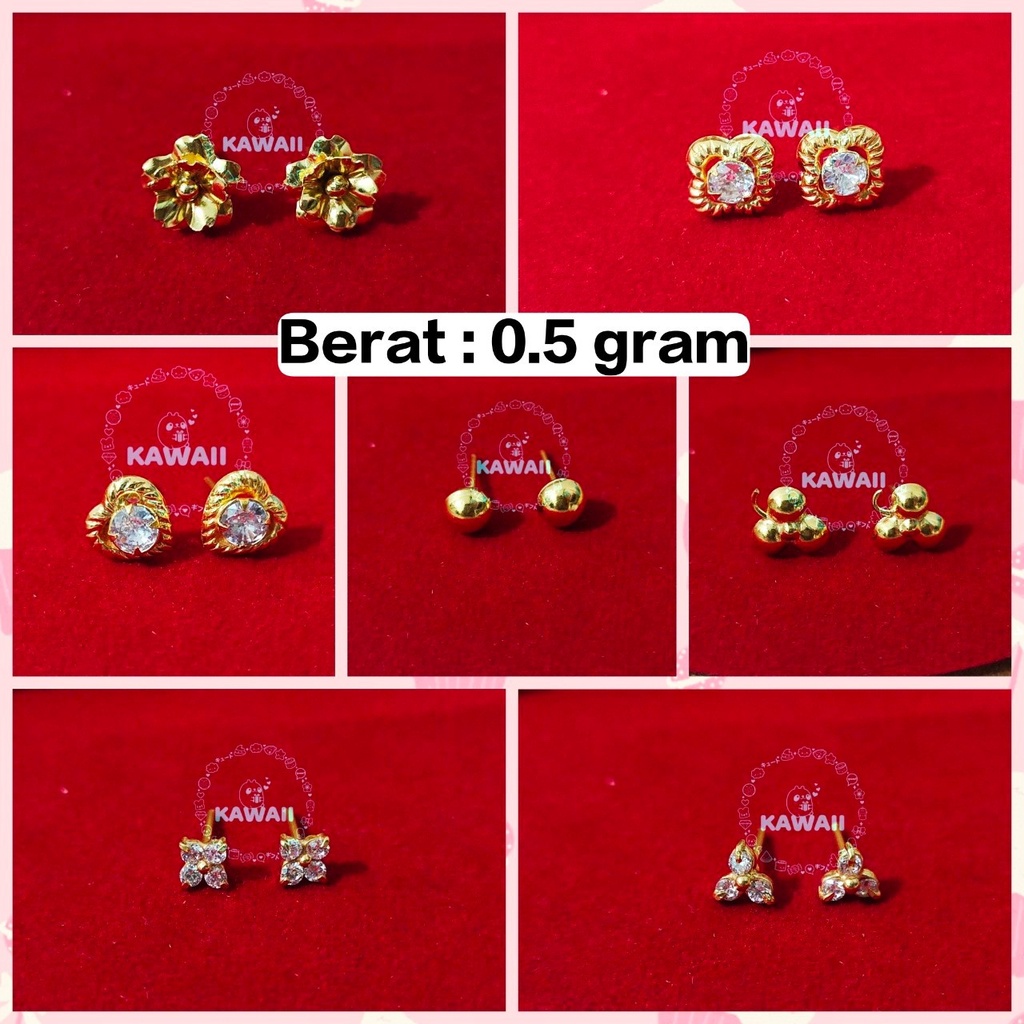 Giwang 0.5 Gram Emas Muda
