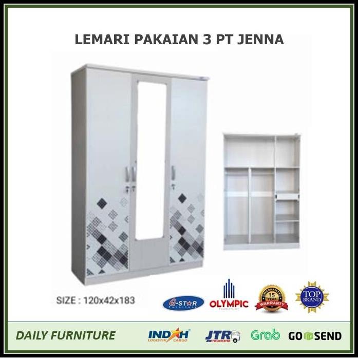 Jual Lemari Pakaian 3 Pintu Putih Minimalis Olympic Gstar Karin