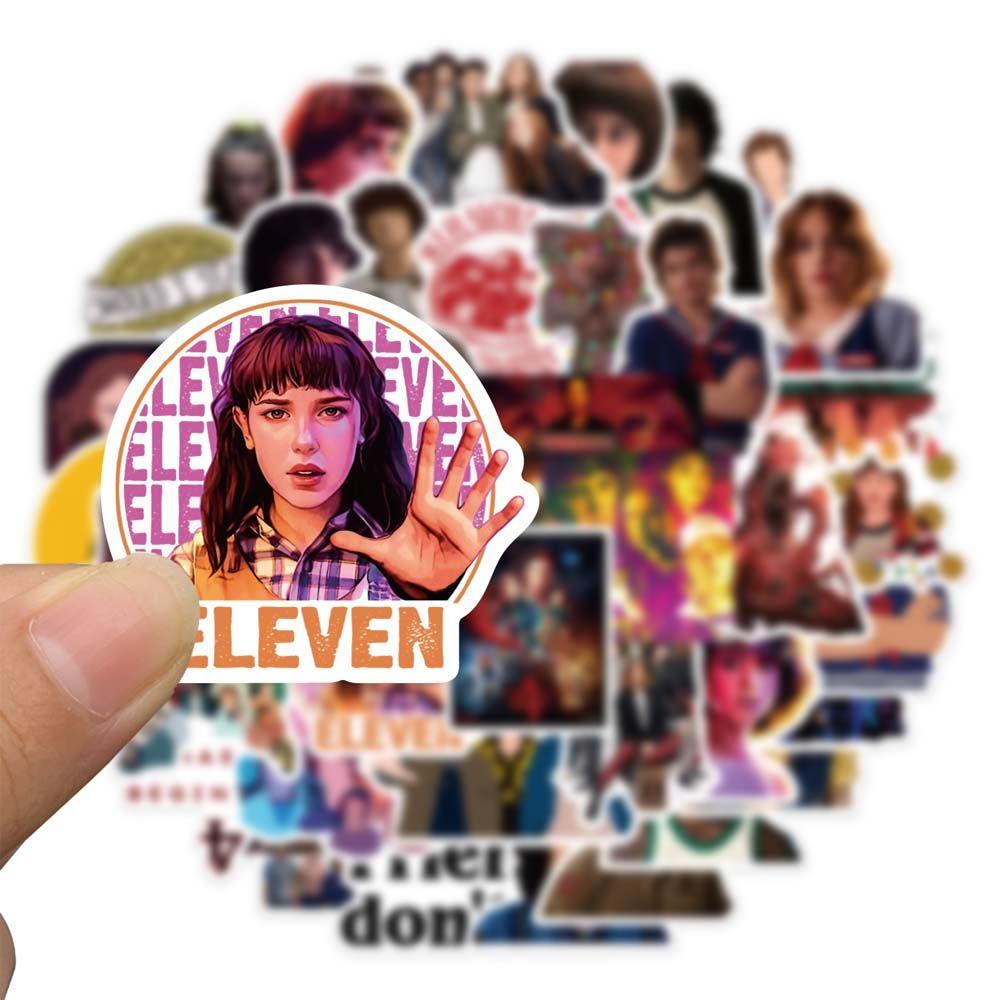 Mxbeauty TV Show Stranger Things Classic PVC 50pcs /pack Karakter Kartun Scrapbooking Graffiti Stiker Kipas Koleksi Hadiah Dekorasi Alat Tulis Sticker