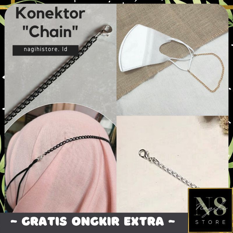 ✨NAGIHI✨KONEKTOR MASKER WANITA AKSESORIS MASKER KONEKTOR MASKER BASIC AKSESORIS HIJAB KOENKTOR RANTAI BASIC KONEKTOR PREMIUM KONEKTOR HIJAB AKSESORIS FASHION