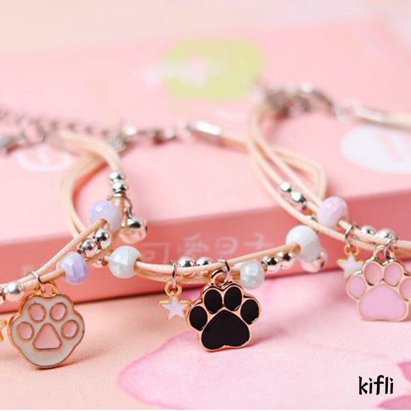 Gelang Wantia,Korea,Cakar Kucing Bahan,Keramik Kartun Beruang Cakar,Untuk Wanita,Bracelet