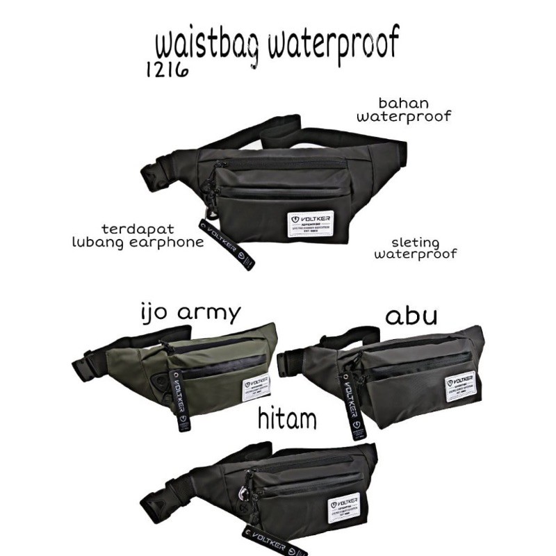 Waistbag Waterproof Voltker Fashion Distro Original