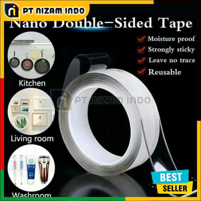 

Solatip 2 sisi / Nano Tape isolasi Double Tape Transparan / Lakban 2 sisi Bening / Tape Solotip Dua Sisi Perekat