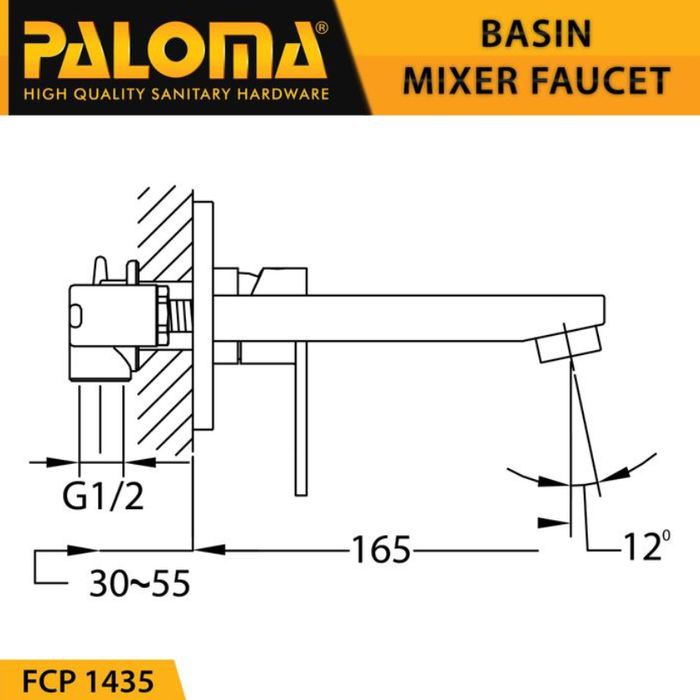 PALOMA FCP 1435 Keran Mixer Wastafel Cuci Tangan Panas Dingin Kran Air