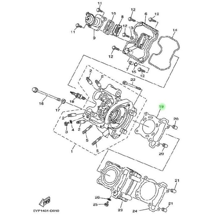 OTOMOTIF SPARE PART MOTOR RJ1079 PAKING HEAD VIXION OLD- NEW VIXION