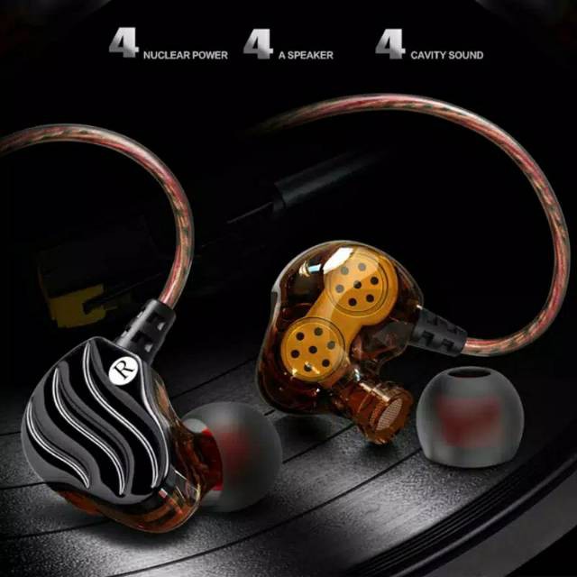 QKZ KD4 with Mic Mini Dual Driver In Ear Earphone HIFI