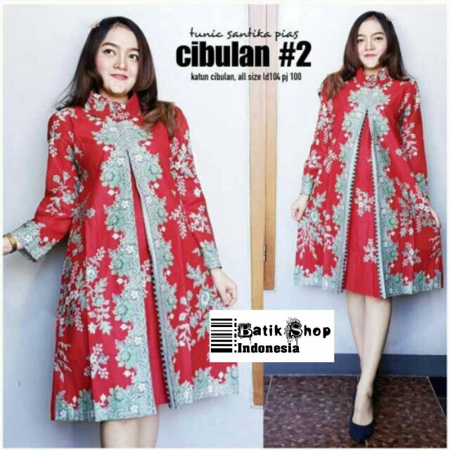 Tunic Cibulan Batik #2 Modern Tunik Kerja Kantoran Solo Muslim Kondangan