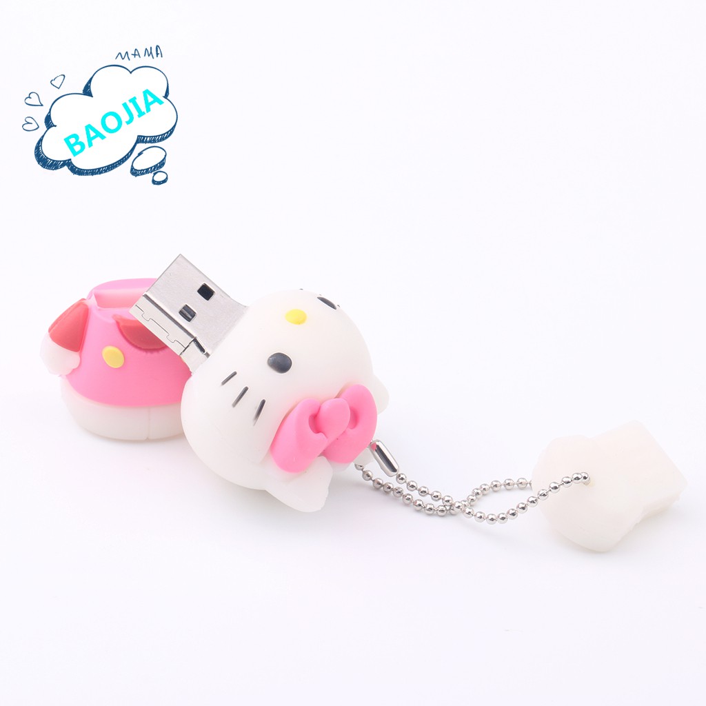 Flash Disk USB Kapasitas 128GB / 64GB / 32GB / 16GB / 8GB Motif Hello Kitty