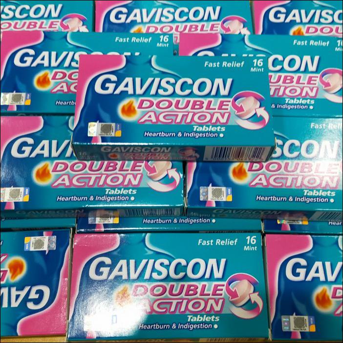 GAVISCON DOUBLE ACTION 16 TABLETS OBAT MAAG HISAP