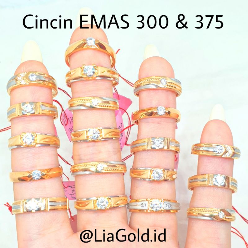 Cincin EMAS ASLI Kadar 375 / 8K EC1 ( TOKO MAS LIA GOLD BEKASI )