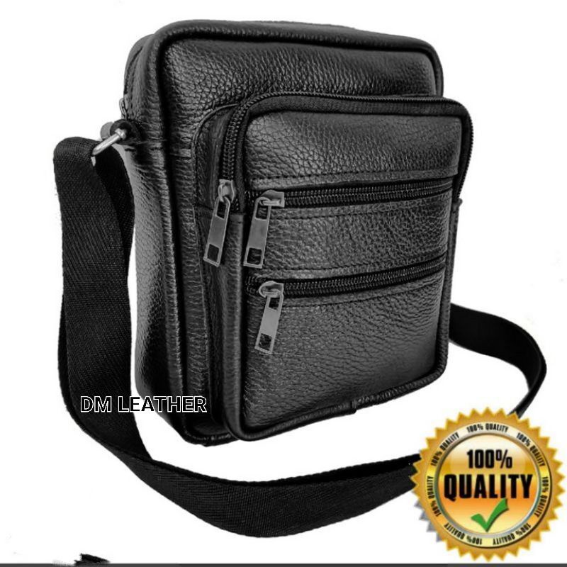 Tas Selempang Pria Kulit Asli banyak saku