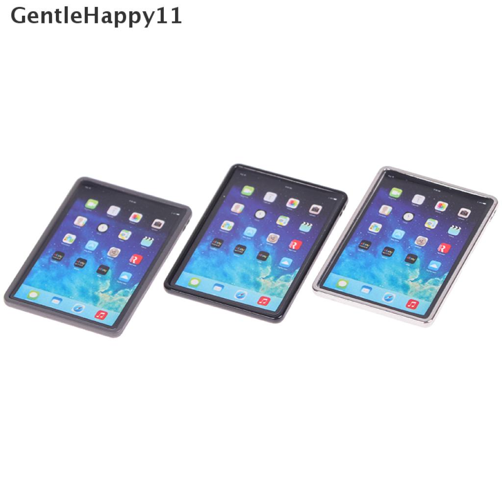 Gentlehappy 1:12rumah Boneka Miniatur Tablet Mini Laptop Komputer Model Boneka Dekorasi Rumah Mainan