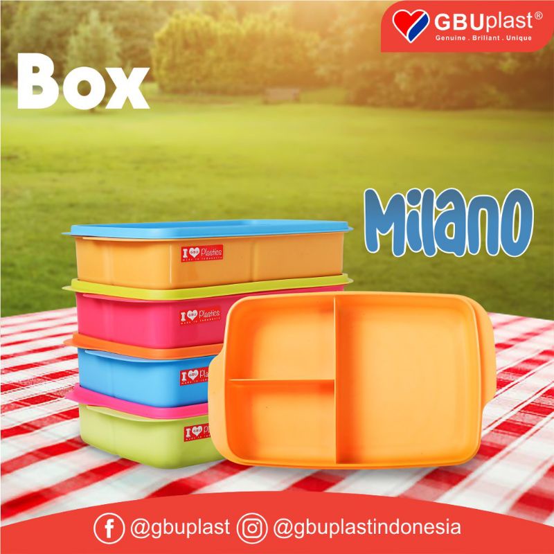 Box Makan Lunch Box Milano GBU kotak Bekal Plastik