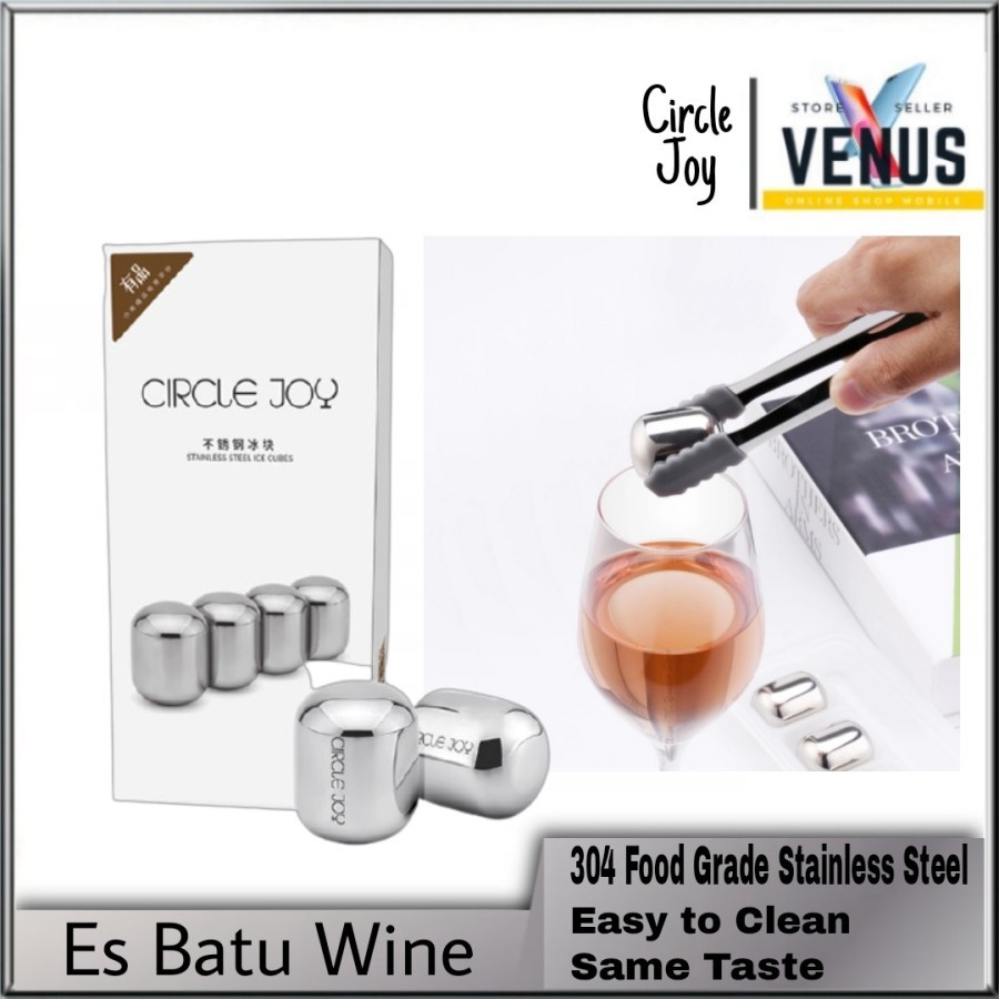 Circle Joy Stainless Es Batu Wine - Steel Ice Cubes Cooler for Wine Corks Fruit