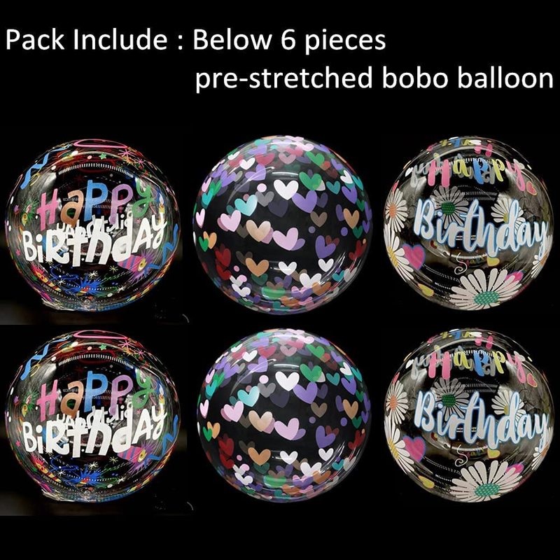 [1 Pc Pack] [20 inch Transparent Bobo Clear Balloon  ][Palm Leaf Love printing Big Round BoBo Balloons] [For Christmas Birthday Wedding Party Home Decor Supplies]