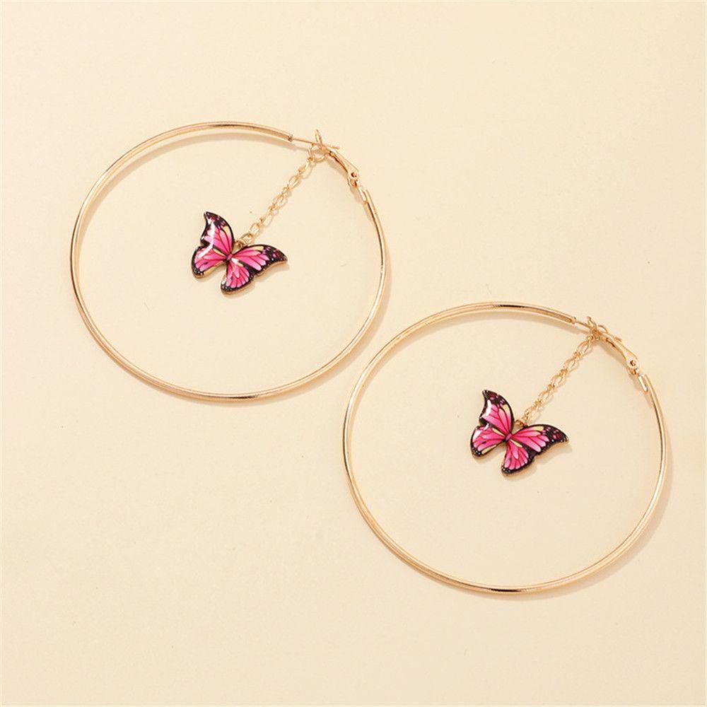 Lily Hoop Earrings Hadiah Perhiasan Fashion Anting Kupu-Kupu