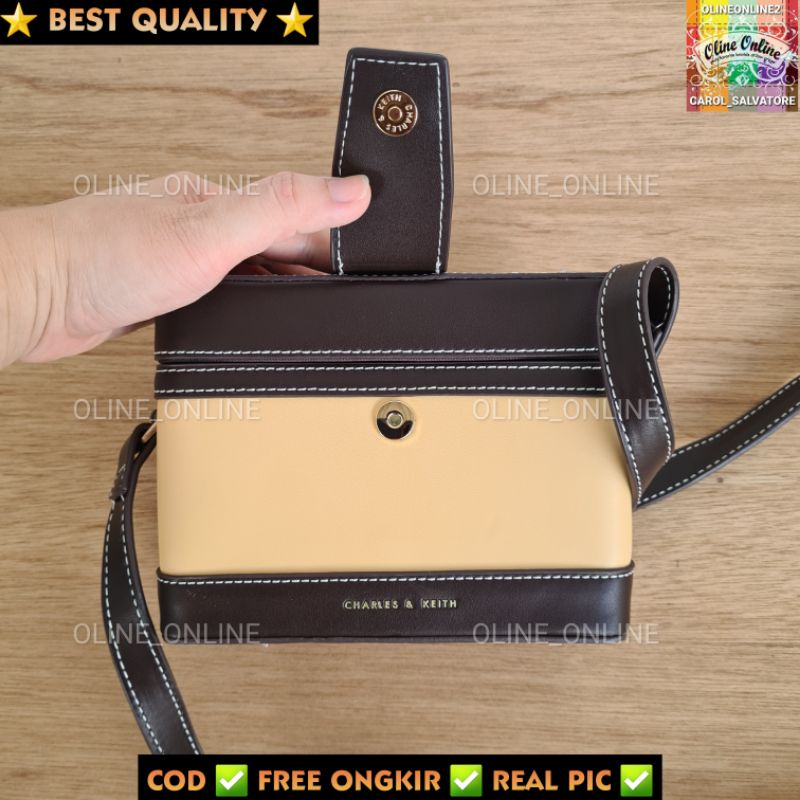 tas wanita bronte boxy selempang box kotak ck two tone dan hitam mini small bag