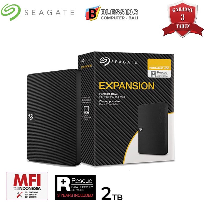 Hardisk External Seagate Expansion 2TB / Hardisk Eksternal Seagate BLK