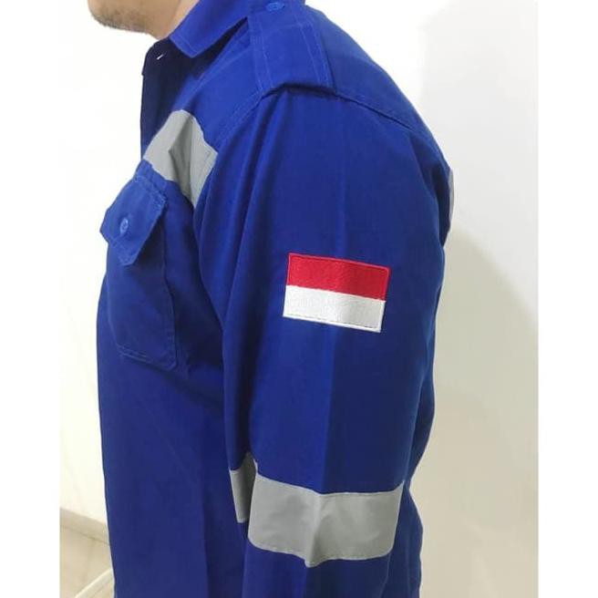 Wearpack Safety Baju Safety Baju Kerja Atx Bordir K3 Dan Bendera - Merah, M Kode 516
