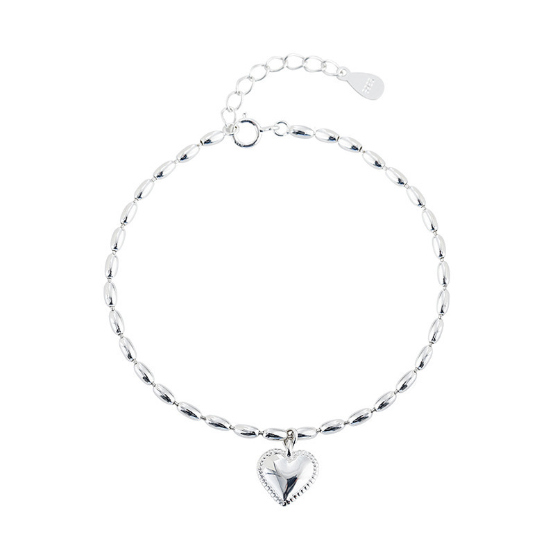 [Ready Stock]Fashion Personality Plated S925 Silver Heart Bracelet