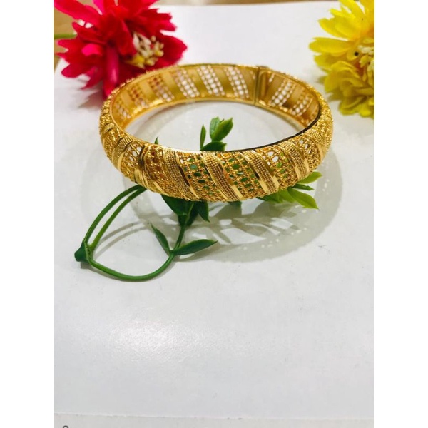 GELANG TANGAN WANITA BANGKOK BESAR LAPIS EMAS 24 K MOTIF DAN BENTUK NYA PILIHAN MEWAH ELEGAN