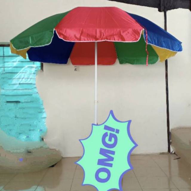 Payung pantai 240cm pelangi payung tendacafebazar