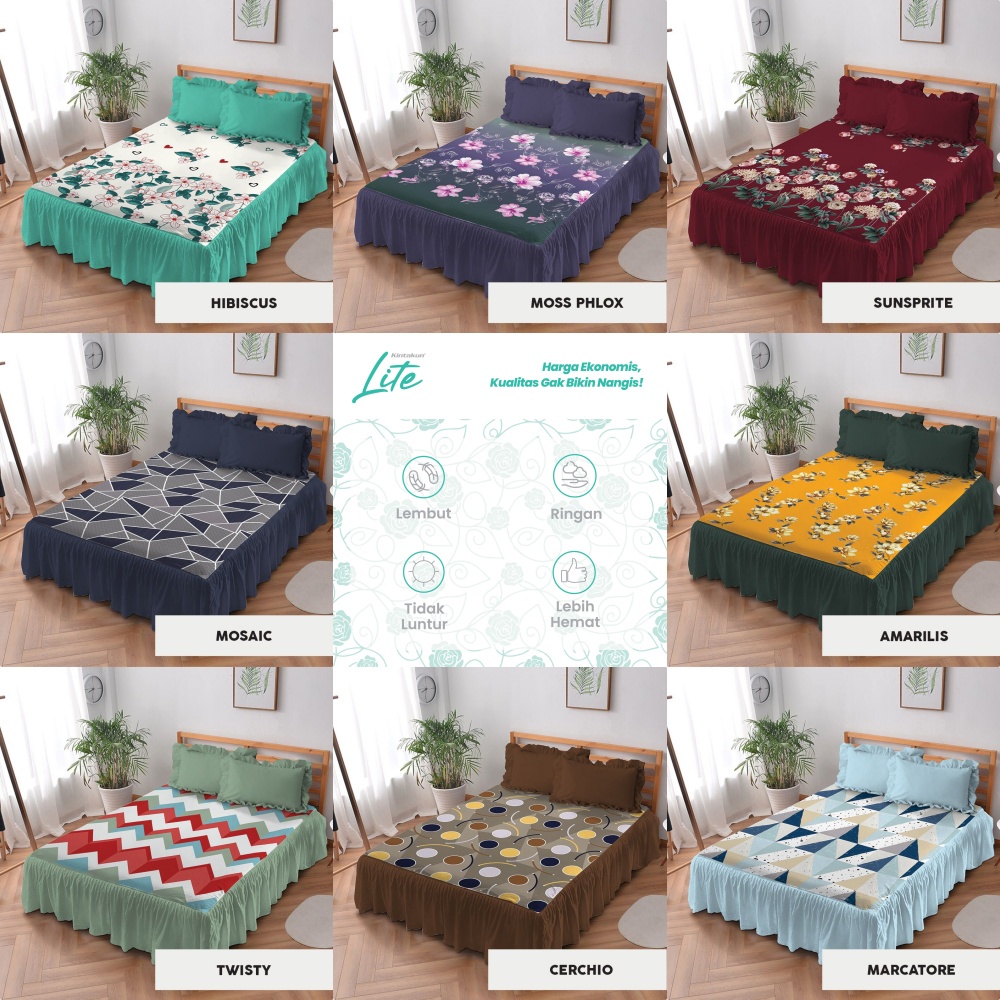 Kintakun LITE - Sprei RUMBAI King (180x200) Terlaris pilihan