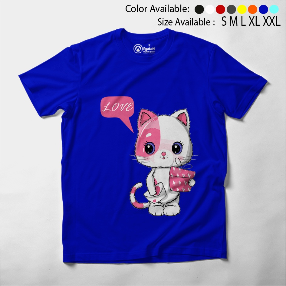 Kaos Atasan Anak Perempuan / Baju Anak Distro Cat Love Kucing Lucu