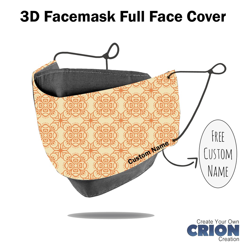 Crion - Masker 3d Full Face Cover Boho Style - antibacterial