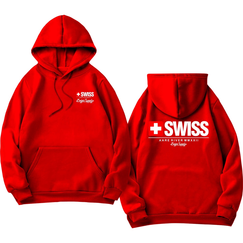 BRIGO Jumper Hoodie swiss II Sweater Hoodie BRIGO swiss Sablon DTF Fleece Cotton M-XXL (Pria &amp; Wanita) Free stiker&amp;Gantungan Kunci