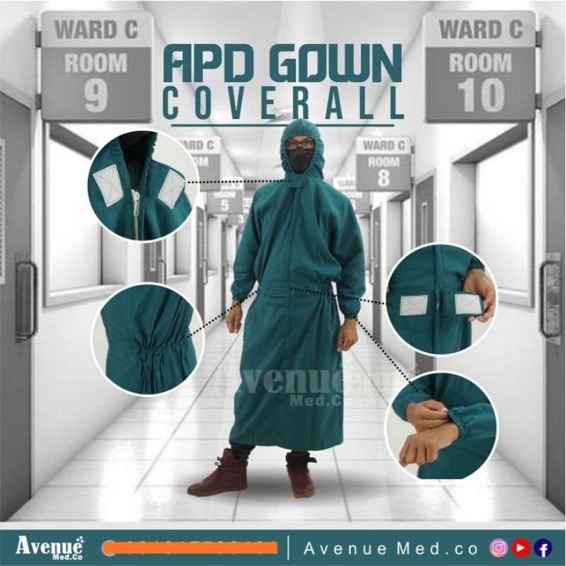 APD GOWN COVERALL TERUSAN SYARI / APD HOODIE / KERUDUNG