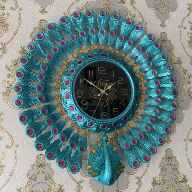 JAM DINDING MERAK 3D JAM DINDING EKOR MERAK JAM LOGAM MERAK PERMATA