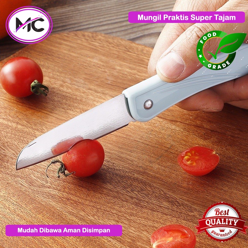 Pisau Dapur Buah dan Sayur Super Tajam Pisau Lipat Mini Travel Portable Praktis Mudah Di Bawa Pisau Potong Bahan Stainless Steel Anti Karat