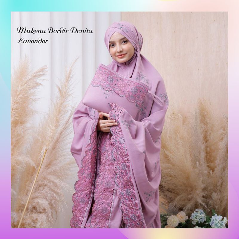 Mukena Dewasa Bordir mewah rayon premium Donita / mukena terbaru mewah cantik adem