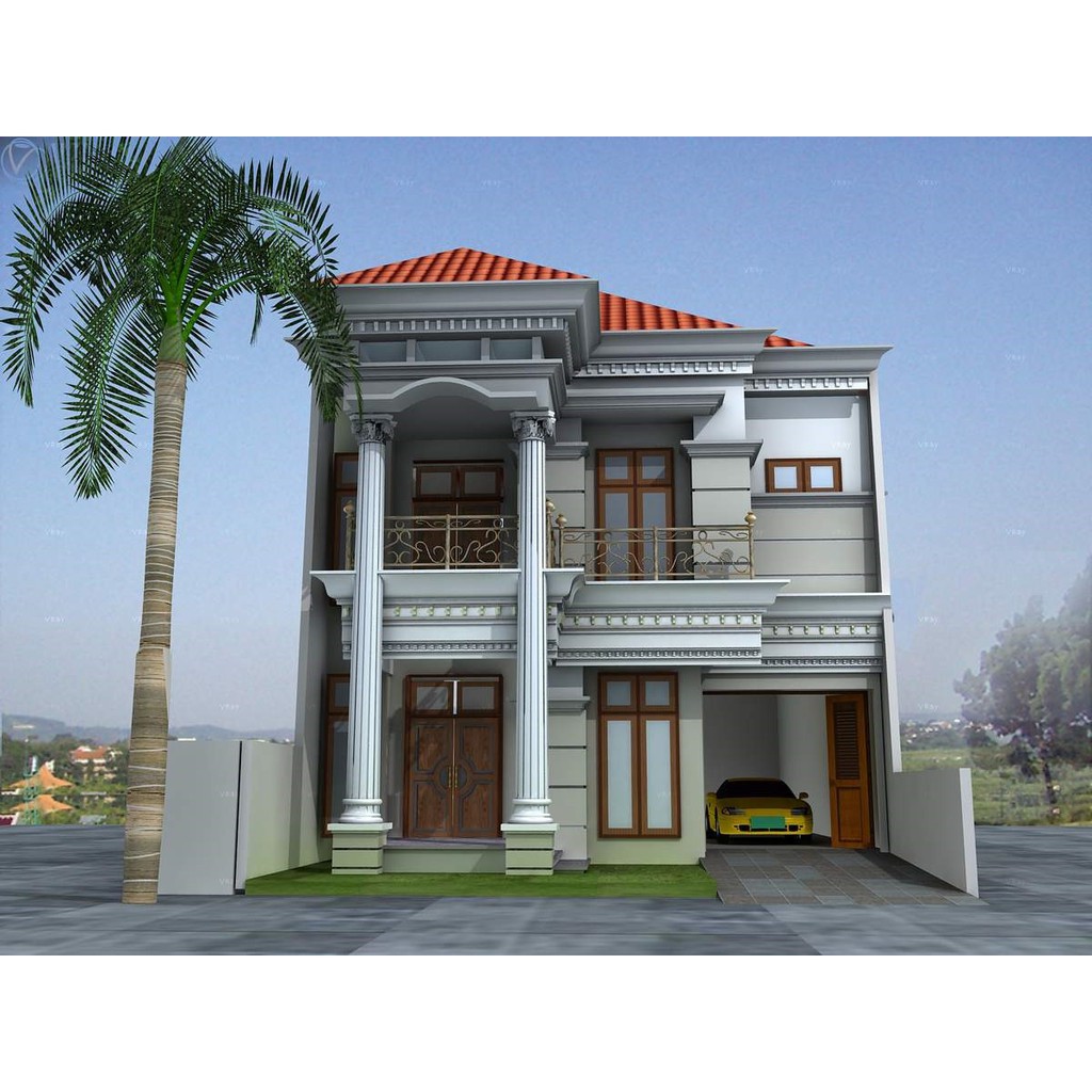 Jual Desain Rumah Klasik 2 Lantai Type 300 Ukuran 10 X 20 Meter Indonesia Shopee Indonesia