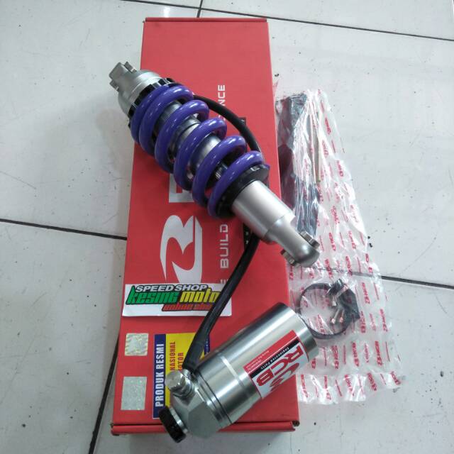 Shock Belakang Monoshock Tabung Pisah RCB Ninja RR Per Unggu Tabung Silver Ada Click Fungsi