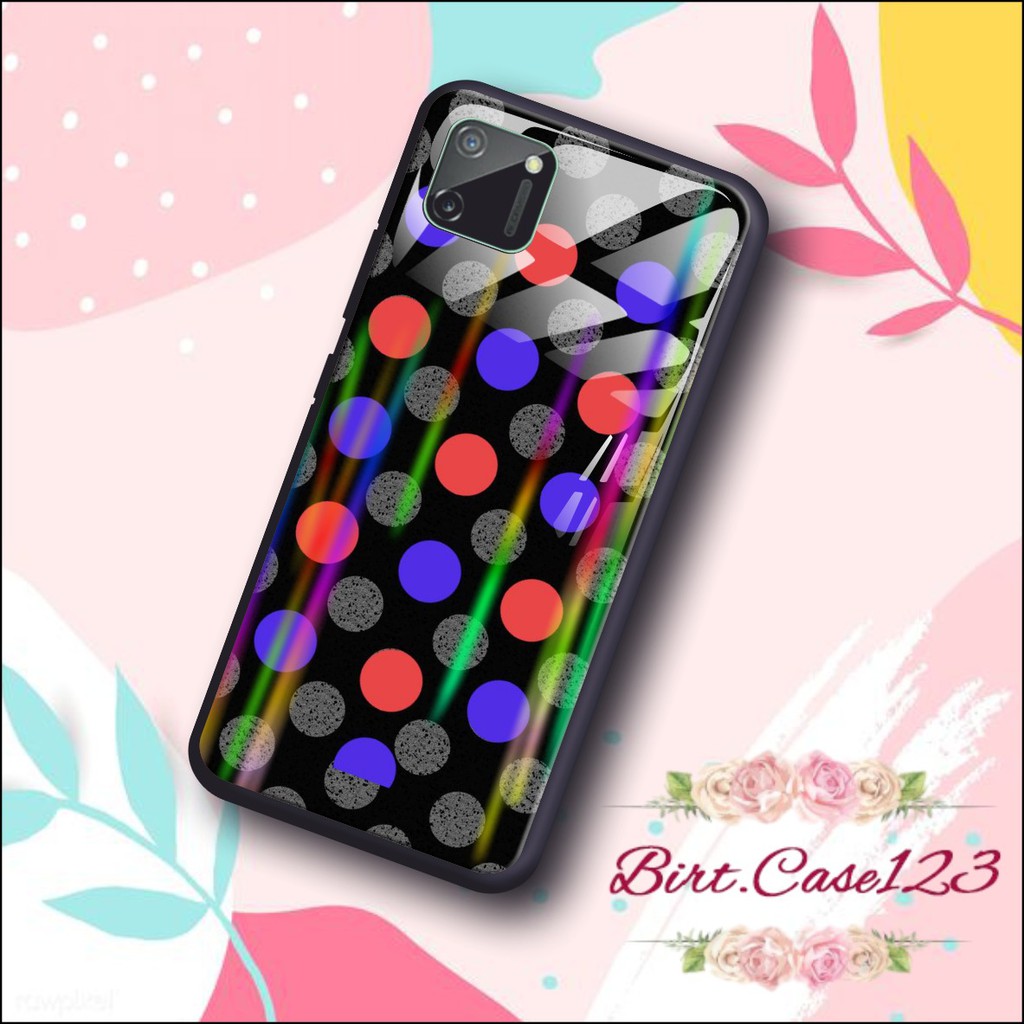 back case glass aurora POLKADOT Oppo A3s A1k A5 A9 2020 A7 F9 A5s A31 A52 a53 A92 A37 A57 A59 BC180