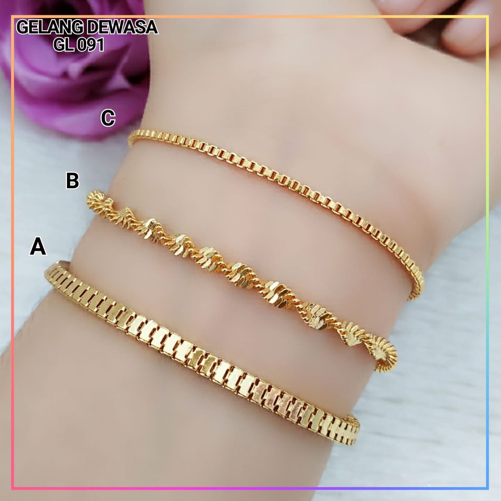 Gelang xuping gelang dewasa jurai rantai lapis emas gold GL 091