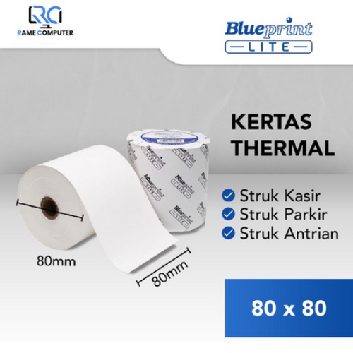 Kertas Thermal / Kertas Kasir / Kertas Struk Parkir BLUEPRINT LITE 80x70 mm