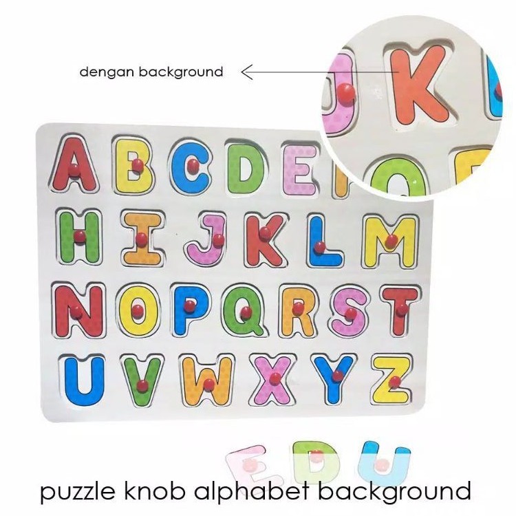 Puzzle huruf puzzle kayu knob alphabet background puzzle edukasi