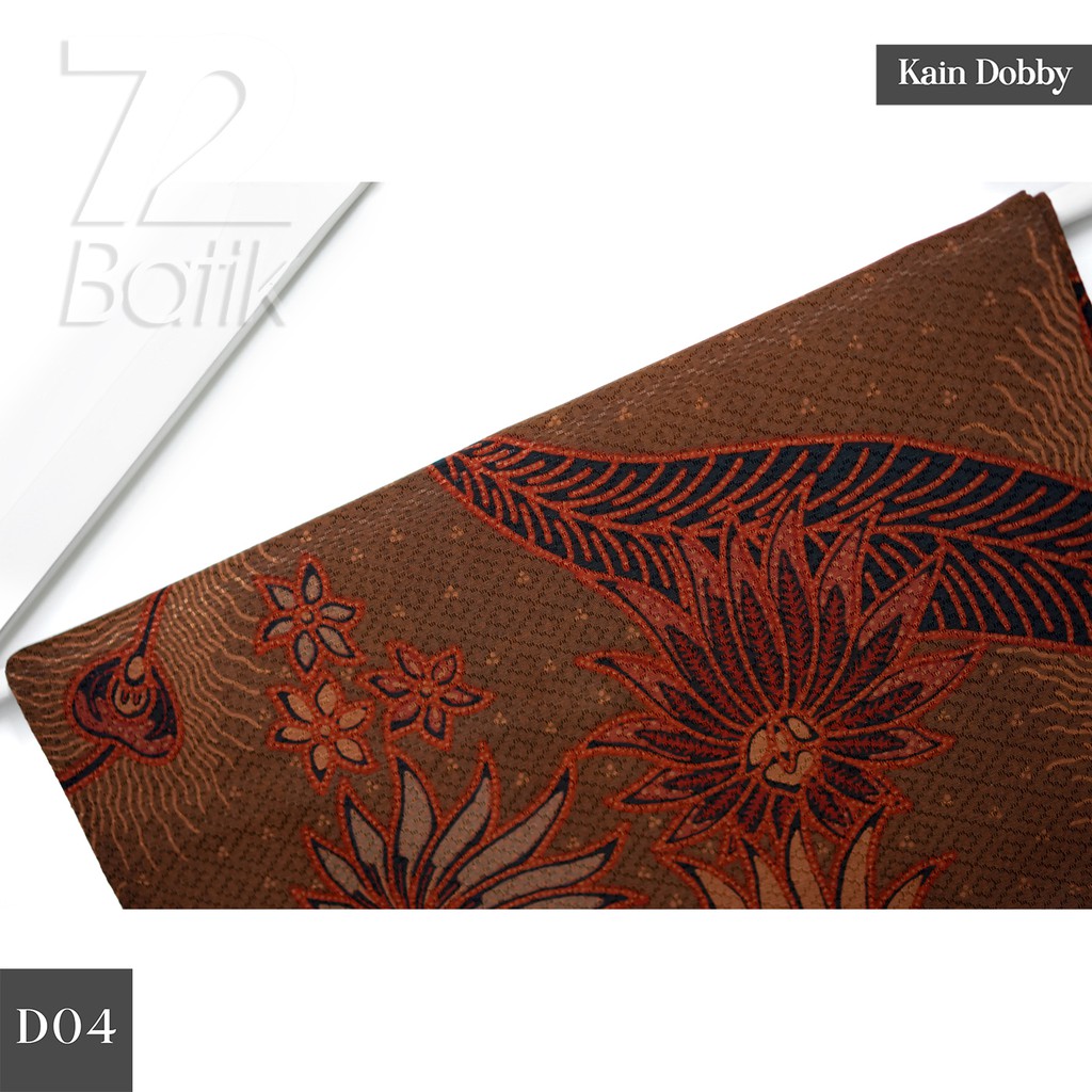 KAIN BATIK PREMIUM Dobby Motif Kembang Sekar Warna Coklat Orange Hitam 722807 Cap 72 Jarik Jarit Samping Kebat Panjang Batik Dobby Modern Premium Bahan Seragam Batik Pernikahan Kantor Keluarga Murah Kamen Jadi Batik Bali Lembaran