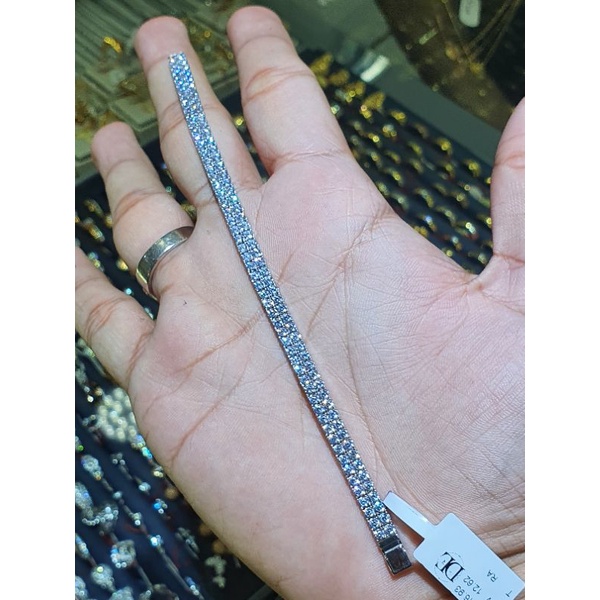 gelang listring matamata emas 750 putih diamondlook