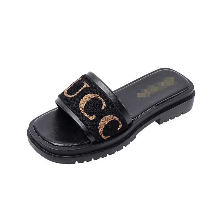 BJSB04 - BLACK - Sandal Fashion Jalan Wanita Cantik Import SANDAL JALAN FLAT GUCC FASHION IMPORT TERMURAH TERLARIS TERBARU BAGSTORE JAKARTA JSSB04