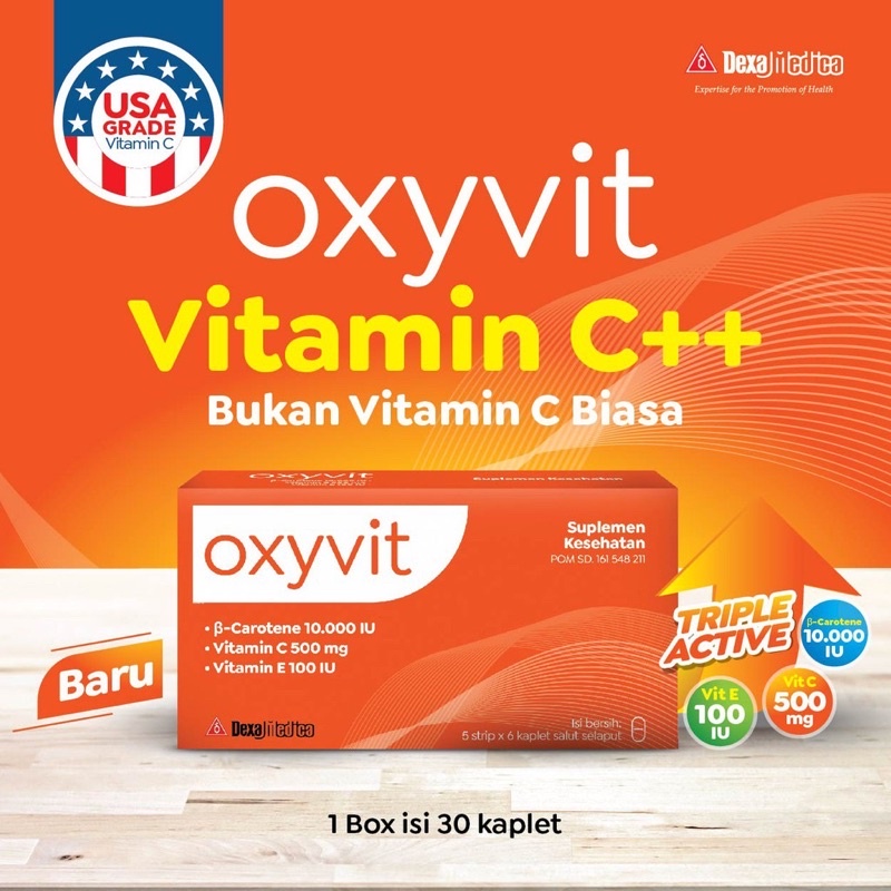 Oxyvit Vitamin C++ Daya Tahan Tubuh Mencegah Sakit Mempercepat Penyembuhan USA Grade Kapsul Booster Tubuh