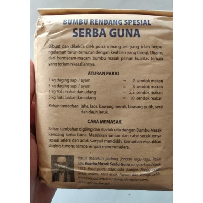 

Rempah Nusantara / Bumbu Rendang Spesial Serba Guna 500Gram /Instan 092