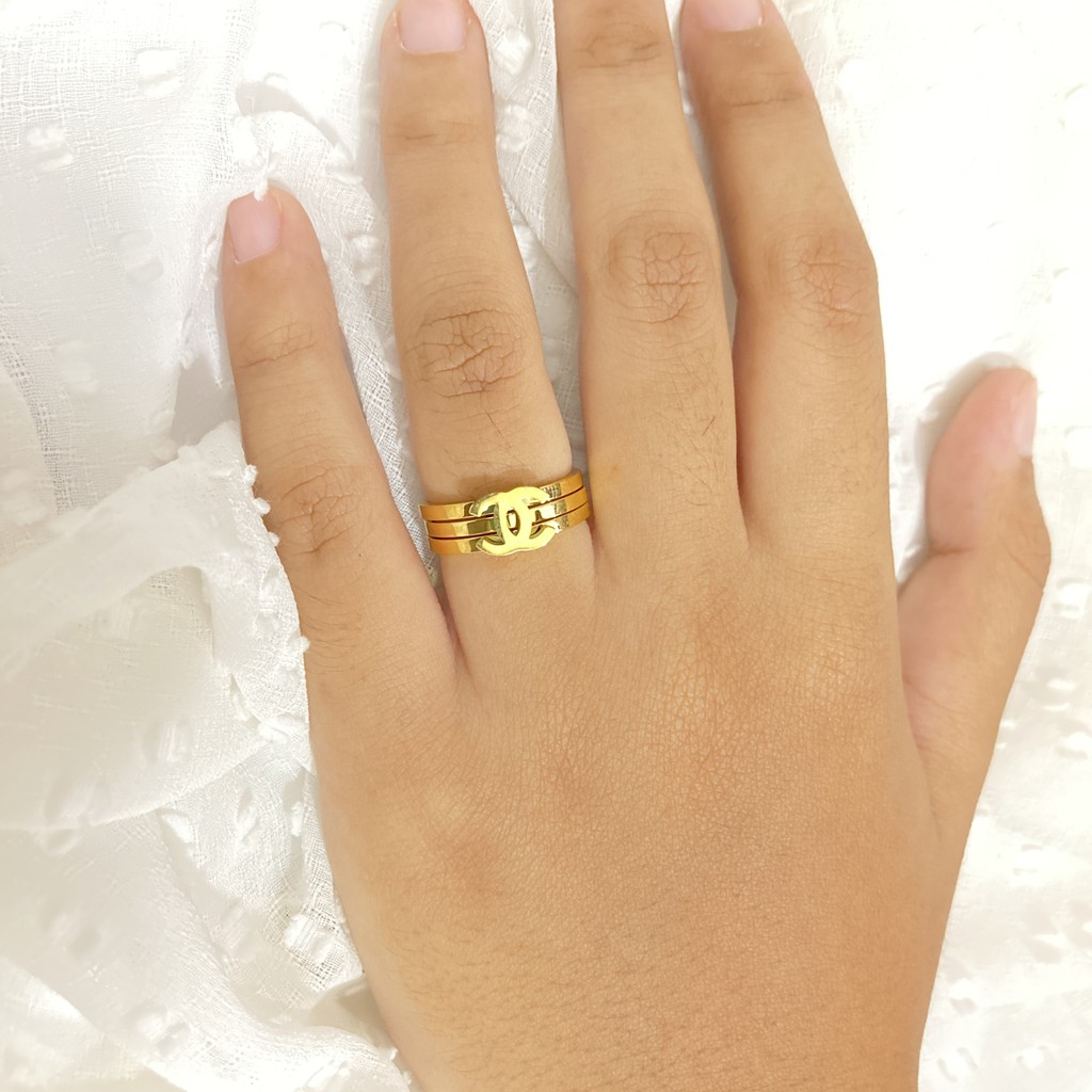 Cincin Titanium 3 in 1 Anti Karat Aksesoris Perhiasan