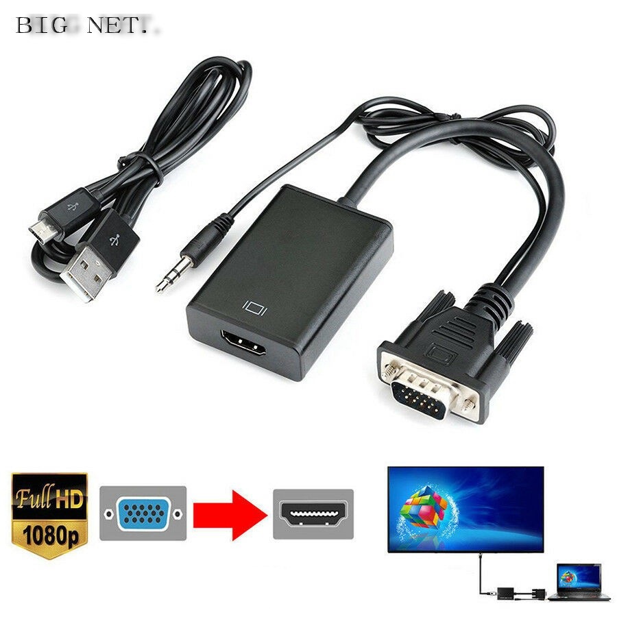 KABEL VGA TO HDTV (HDMI)+Audio converter# CABLE VGA TO HDMI